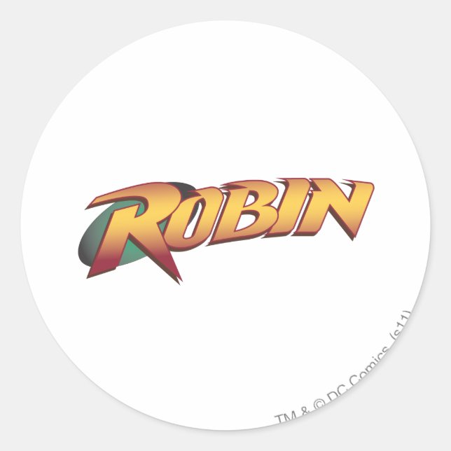 Adesivo Redondo Logotipo do nome Robin (Frente)