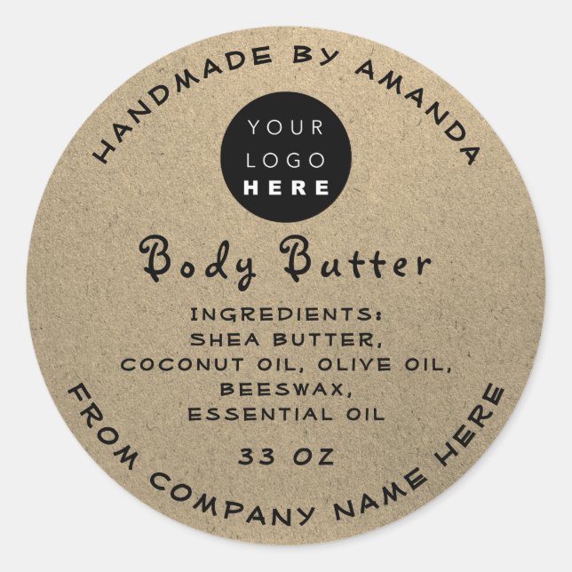 Adesivo Redondo Logotipo do obrigado artesanal Papel Cosmético Kra (Frente)