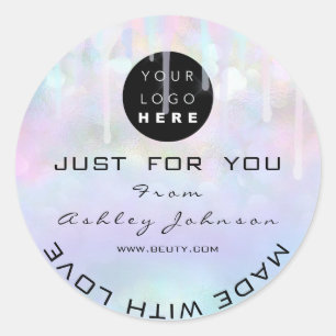 Adesivo Redondo Logotipo do Obrigado brilhante Hológrafo de Past