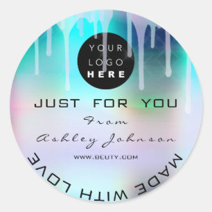 Adesivo Redondo Logotipo do Obrigado brilhante Hológrafo Metal Pi