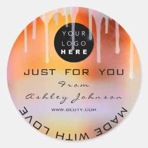 Adesivo Redondo Logotipo do Obrigado de brilho Hológrafo Drives d