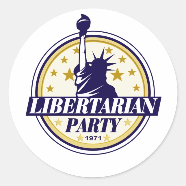 Adesivo Redondo logotipo do partido libertário (Frente)