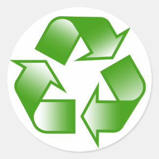 Adesivo Redondo Logotipo do reciclar