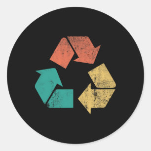 Adesivo Redondo Logotipo do Reciclar Retroativo Protege Homens do