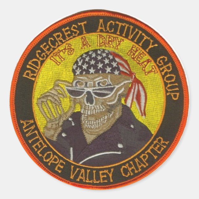 Adesivo Redondo Logotipo do Ridgecrest HOG (Frente)