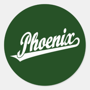 Adesivo Redondo Logotipo do roteiro de Phoenix no branco