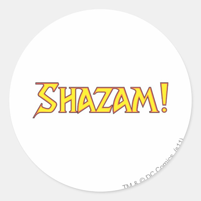 Adesivo Redondo Logotipo do Shazam Amarelo/Vermelho (Frente)