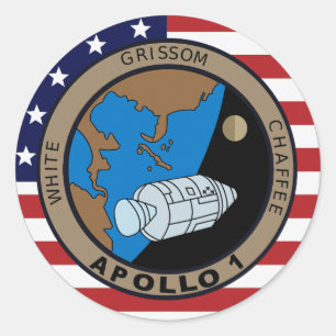 Adesivo Redondo Logotipo do Símbolo da Missão Apollo 1