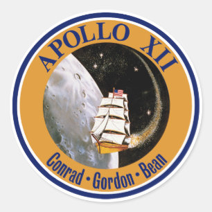 Adesivo Redondo Logotipo do Símbolo da Missão Apollo 12