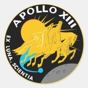 Adesivo Redondo Logotipo do Símbolo da Missão da NASA Apollo 13