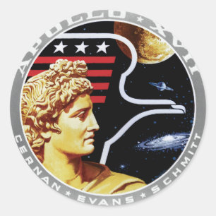 Adesivo Redondo Logotipo do Símbolo da Missão da NASA Apollo 17