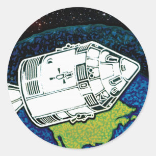 Adesivo Redondo Logotipo do Símbolo da Missão da NASA Apollo 7