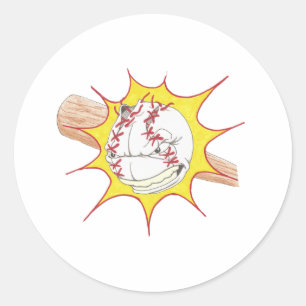 Adesivo Redondo Logotipo do softball