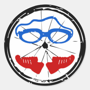 Adesivo Redondo Logótipo do Triathlon Freak