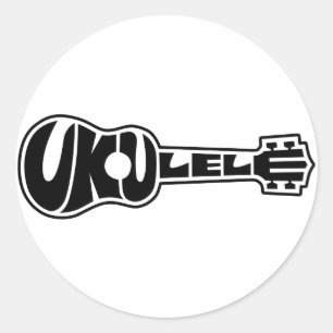 Adesivo Redondo Logotipo do Ukulele