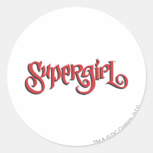 Adesivo Redondo Logotipo do vermelho de Supergirl