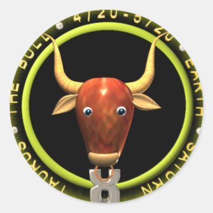 Adesivo Redondo Logotipo do zodíaco do Taurus de Valxart