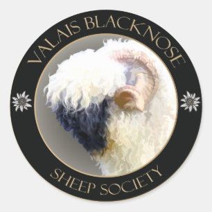 Adesivo Redondo Logotipo dos carneiros de Vancôver Blacknose em