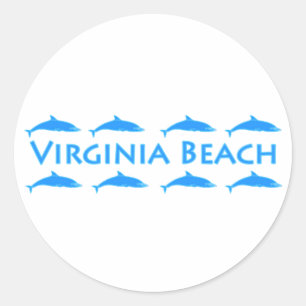 Adesivo Redondo Logotipo dos golfinhos de Virginia Beach