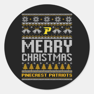 Adesivo Redondo Logotipo dos Patriotas Pecados Feliz Natal Suor Fe