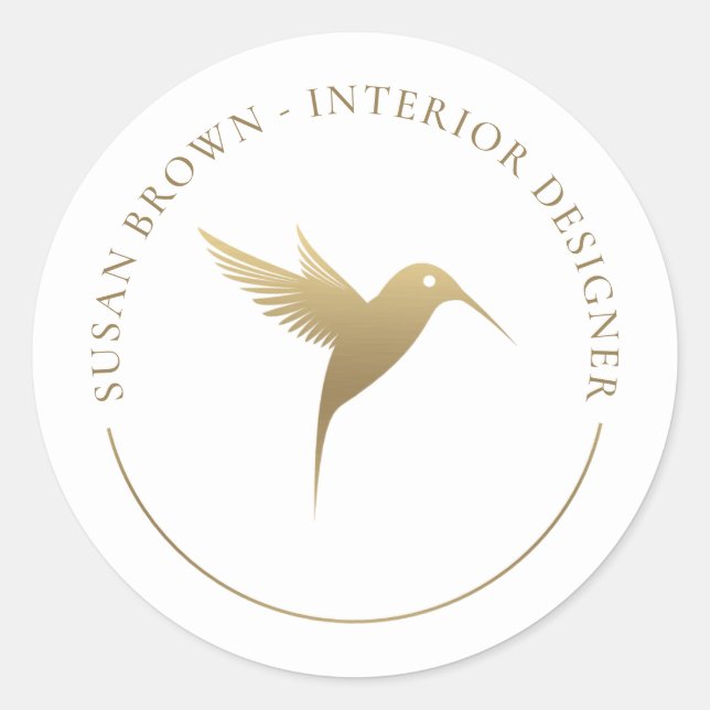 Adesivo Redondo Logotipo Dourado para aves de conservação (Frente)