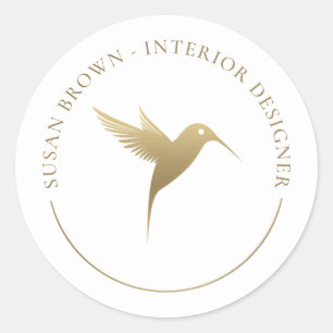 Adesivo Redondo Logotipo Dourado para aves de conservação