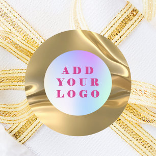 Adesivo Redondo logotipo Dourado para empresas