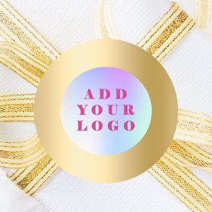 Adesivo Redondo logotipo Dourado para empresas