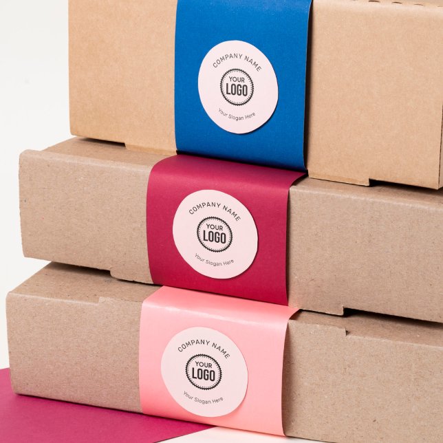 Adesivo Redondo Logotipo E Slogan Personalizados Da Empresa Com Pr (Criador carregado)