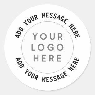 Adesivo Redondo Logotipo e texto personalizados