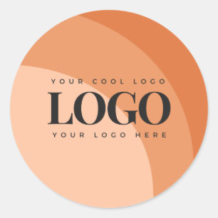 Adesivo Redondo Logotipo Empresarial Personalizado Boêmio Pêssego 