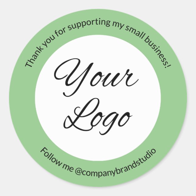 Adesivo Redondo Logotipo Empresarial Personalizado de Agradeciment (Frente)