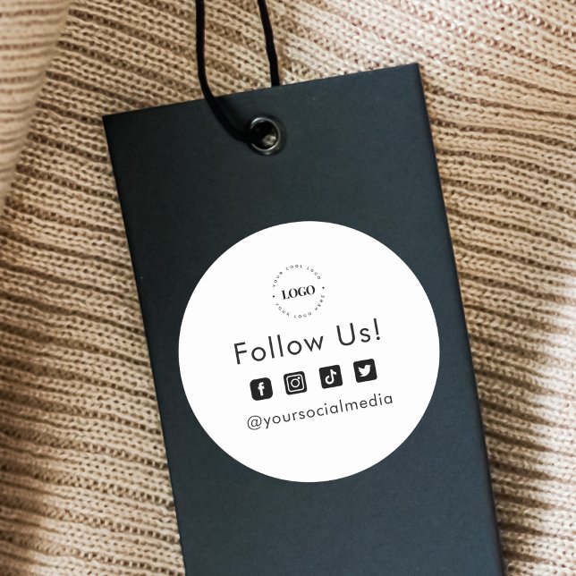 Adesivo Redondo Logotipo Empresarial Personalizado Simples Siga-no (Criador carregado)