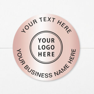 Adesivo Redondo Logotipo Empresarial Rose Gold