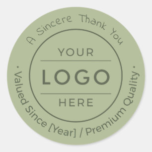 Adesivo Redondo Logotipo Empresarial Verde Moderno Personalizado S