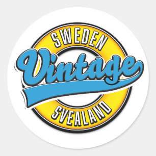 Adesivo Redondo logotipo estilo vintage da Svealand Suécia