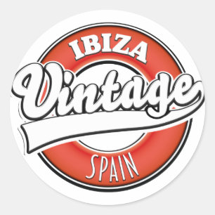Adesivo Redondo Logotipo estilo vintage de Ibiza Espanha