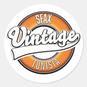 Adesivo Redondo logotipo estilo vintage Sfax Tunísia