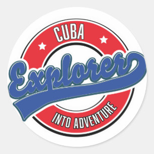 Adesivo Redondo logotipo explorador de Cuba na aventura