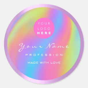 Adesivo Redondo Logotipo Eyelash Makeup SPA Holograph Body Cosmeti
