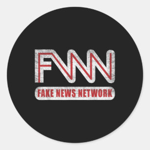 Adesivo Redondo Logotipo Falso Rede de Notícias Falso Engraçado Pi