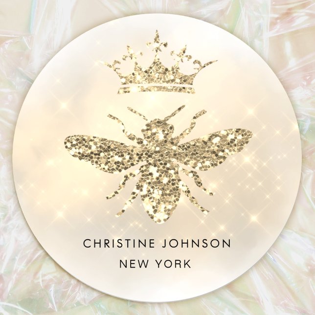 Adesivo Redondo logotipo faux glitter rainha (Criador carregado)