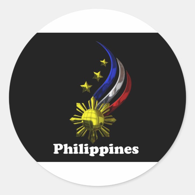 Adesivo Redondo Logotipo filipino original. Mabuhay Pilipinas! (Frente)