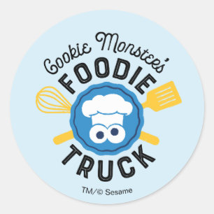 Adesivo Redondo Logotipo Foodie Truck do Monstro do Cookie
