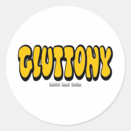 Adesivo Redondo Logotipo Gluttony Thick