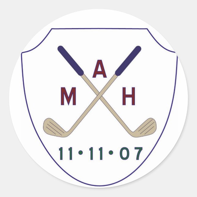 Adesivo Redondo logotipo golfe (Frente)