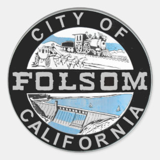 Adesivo Redondo Logótipo gráfico Cidade de Folsom: versão gráfica