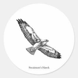 Adesivo Redondo Logotipo Hawk de Swainson (com título)