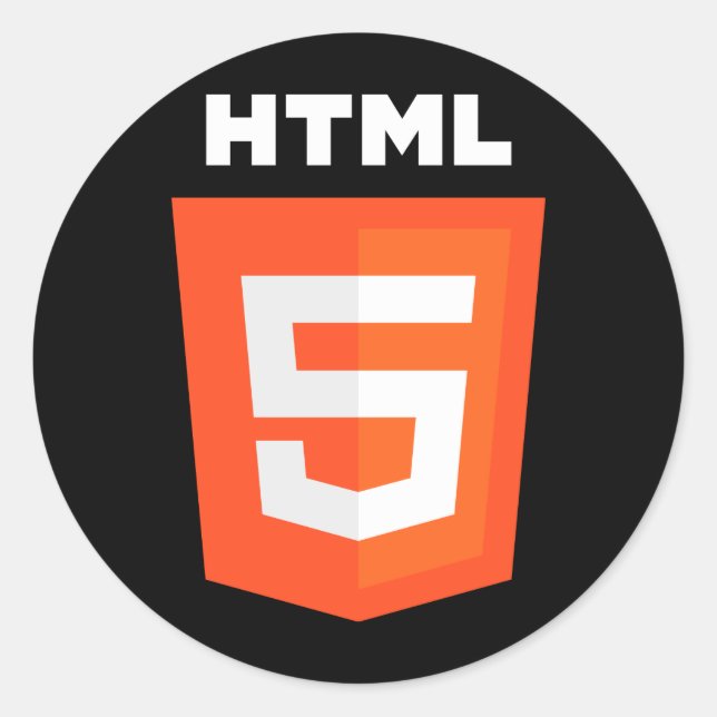 Adesivo Redondo Logotipo HTML 5 (Frente)