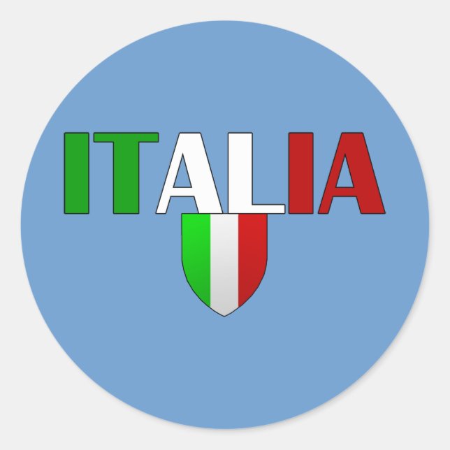 Adesivo Redondo Logótipo italiano do escudo italiano para italiano (Frente)